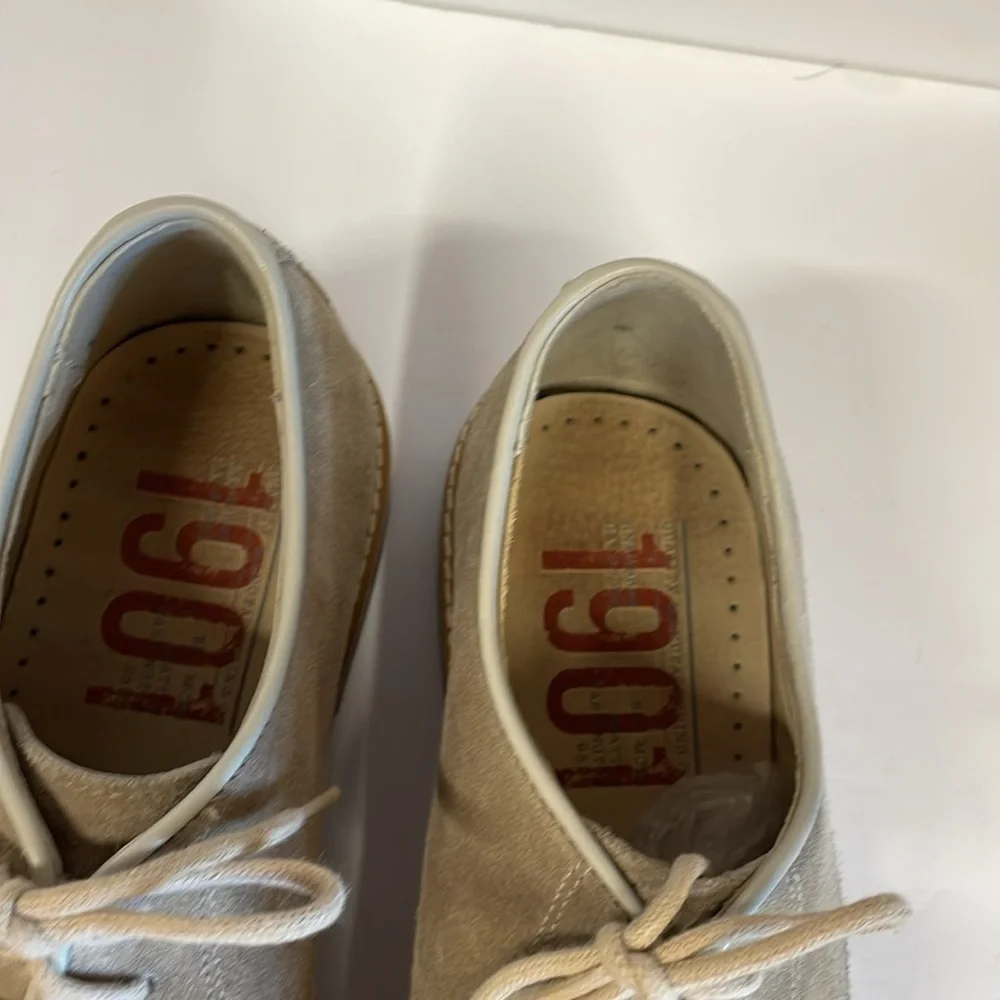 1901 Made In‎ Italy Beige Suede Lace Up Men’s Oxford’s Shoes size 43